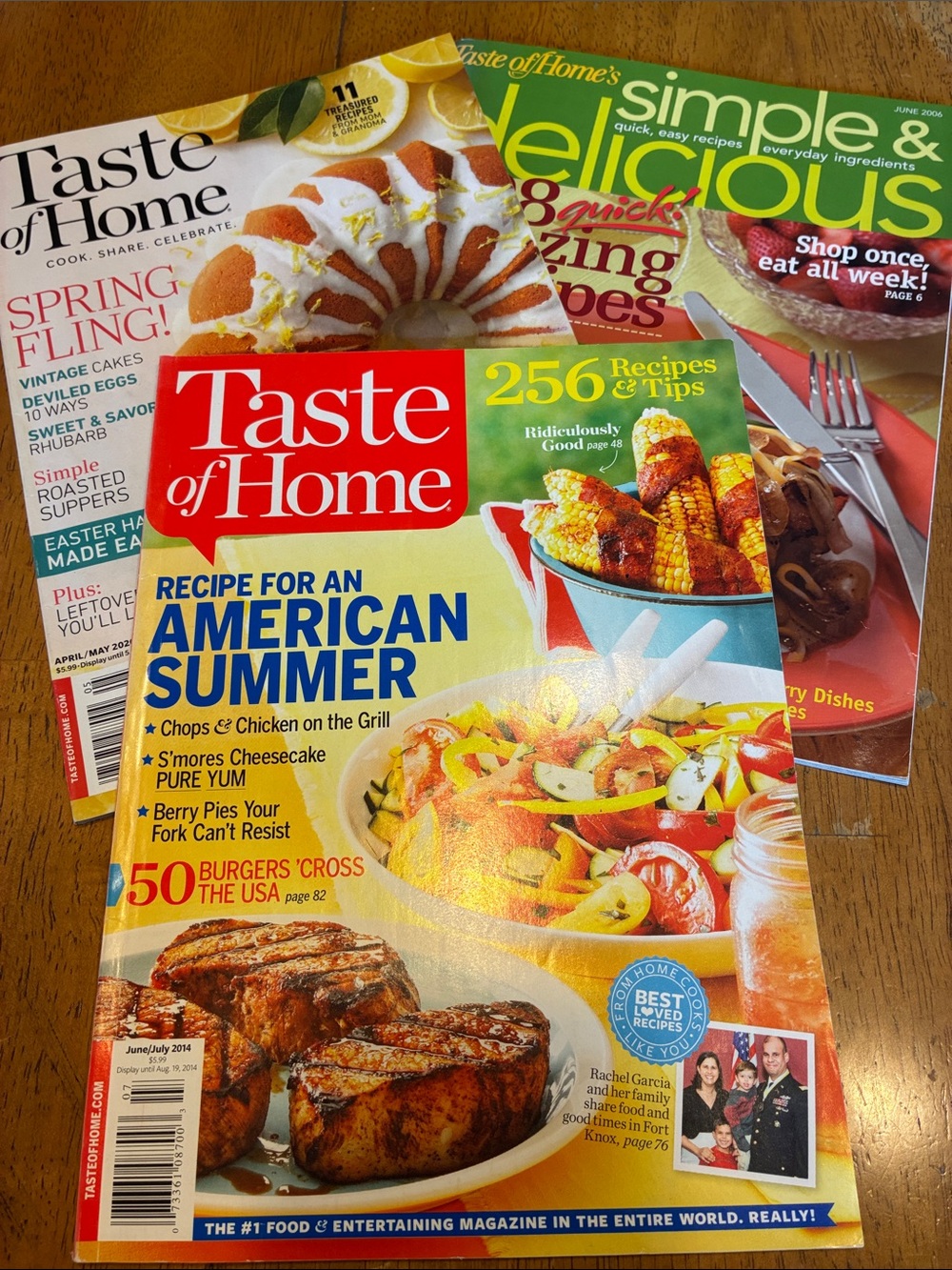 Lot of 3 Taste of Home Summer Recipe cookbook magazines